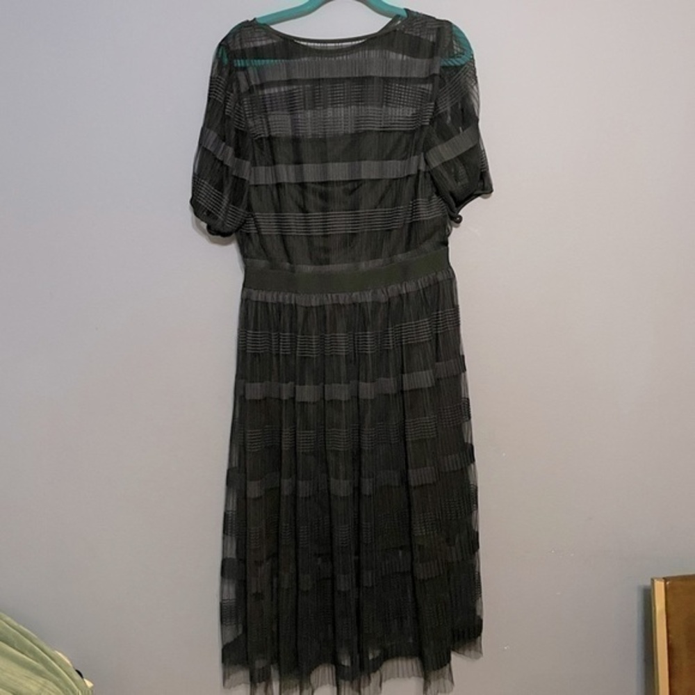 ECI New York Sheer Textured Lined Dress